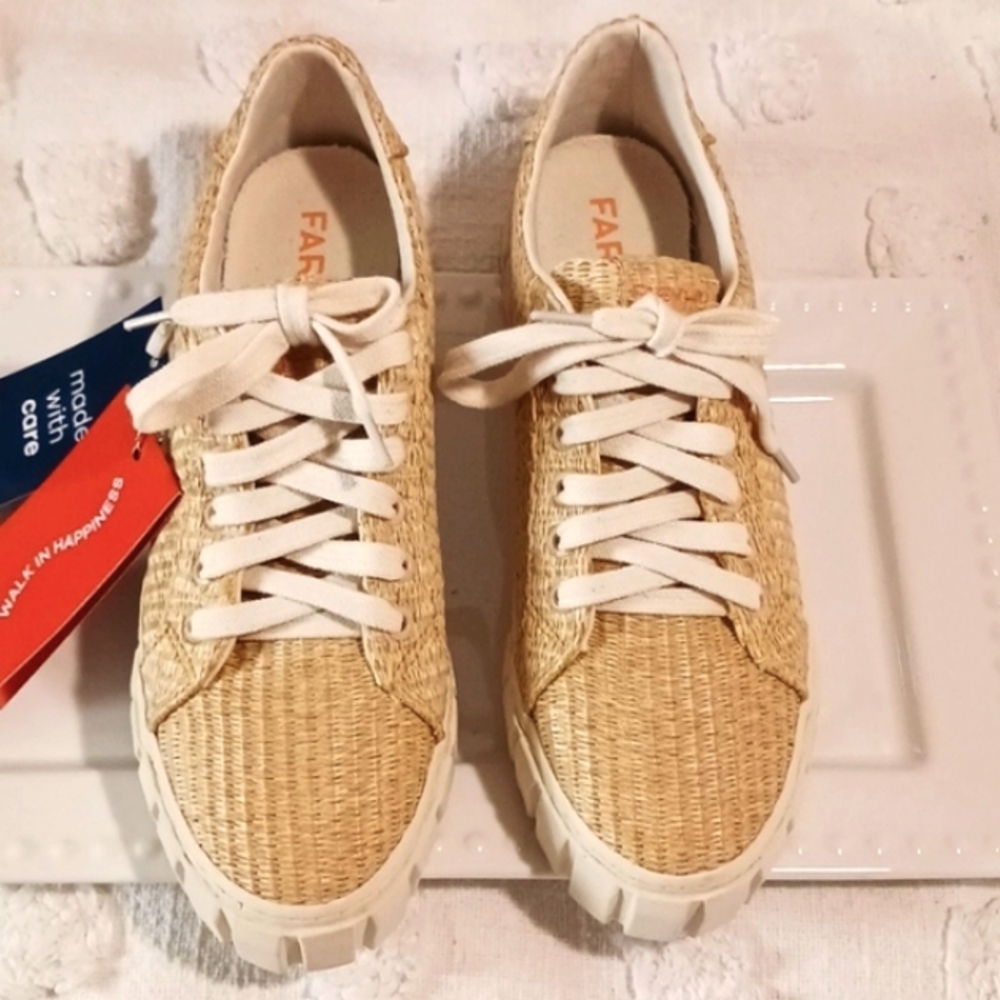 FARM RIO Ratan Weave Platform Sneaker 9.5 *New* Stunning!